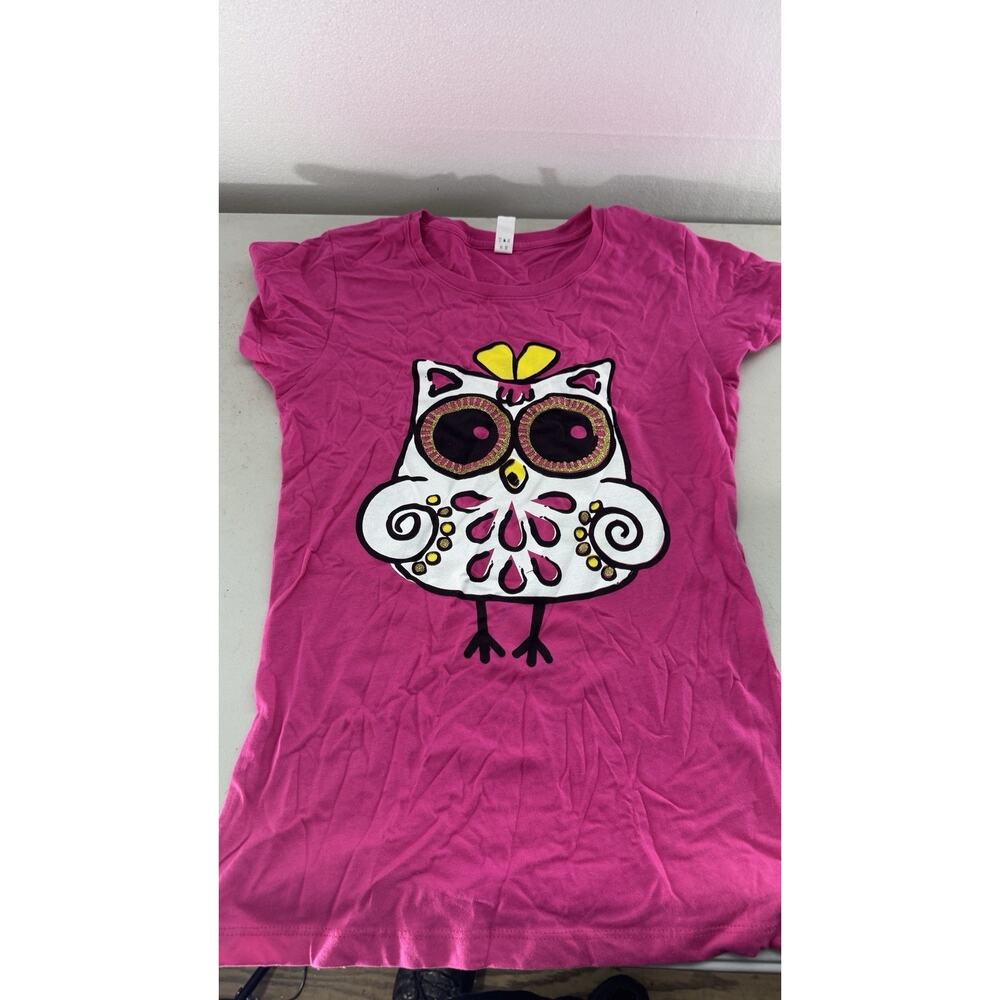 Pink Owl T Shirt Girls NWOT Size Xl.